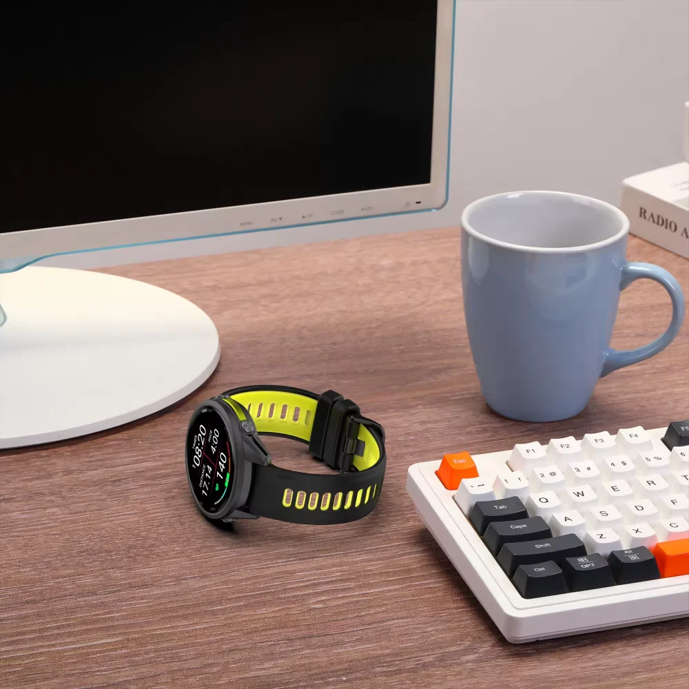 公式シリコンストラップ Garmin Forerunner 970 965 955 945 935 ツートンカラー通気性ブレスレットリストバンド Forerunner 745 Correa