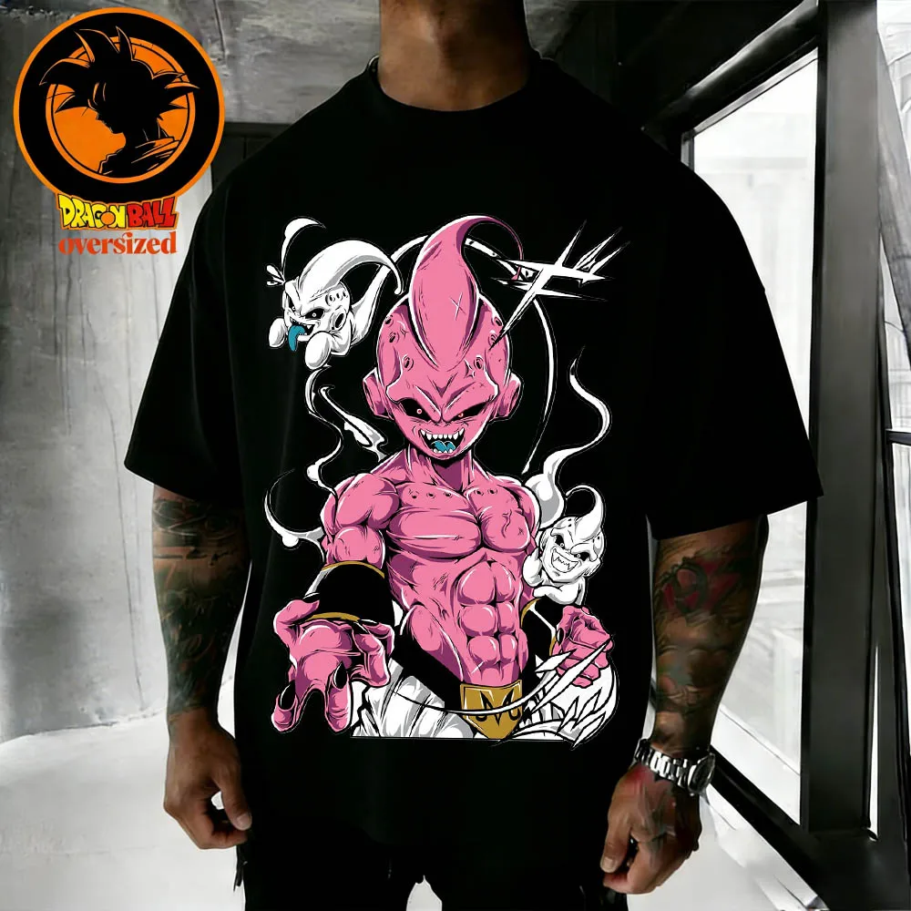2026 Summer Dragon Ball Retro High-quality Cotton Men's T-shirt Oversized Magic Man Buo Printed Unisex Children's Casual Shirt