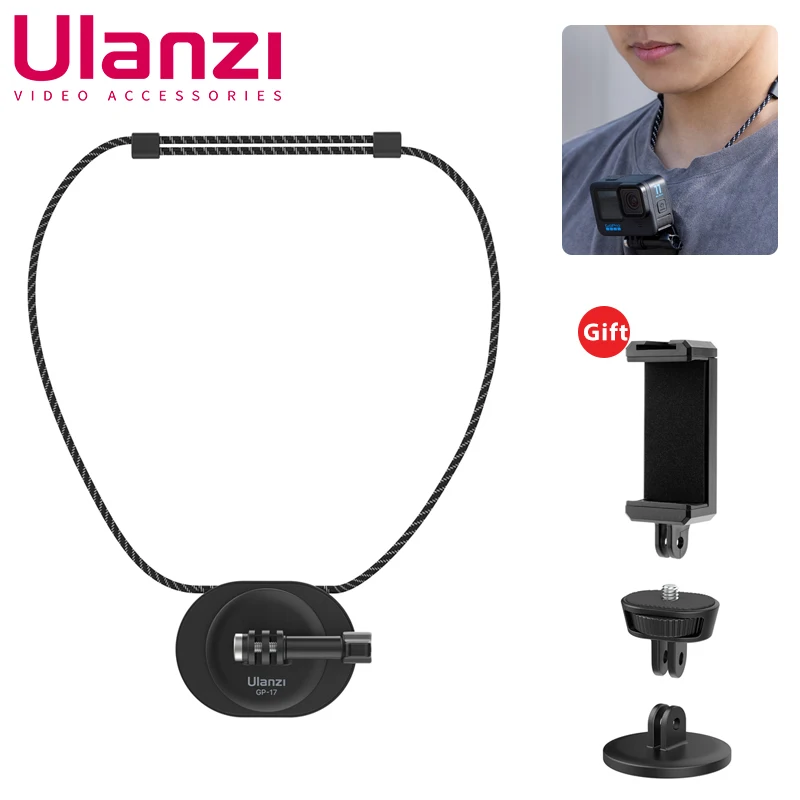 Ulanzi GP-17 Magnetic Neck Selfie Holder Mount for GoPro Insta360 DJI OSMO Action Pocket SONY Mijia Action Camera Accessories