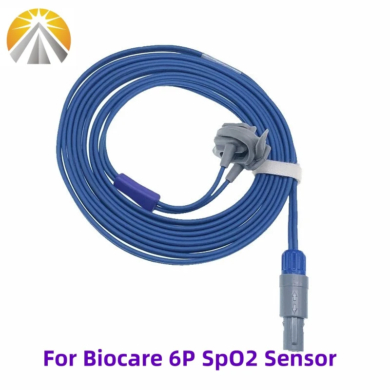 6 Pin SpO2 Sensor Adult Child Neonate Pediatric Type For Biocare iM7 iM8 iM12 iM15 Reusable SAO2 Probe Long Wire Single Slot
