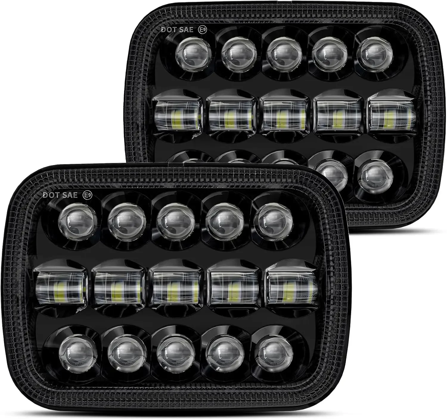 Led Headlights headlight Hi/Low Sealed Beam Compatible with Jeep Wrangler YJ Cherokee XJ Ford GMC Toyota Nissan Truck Van