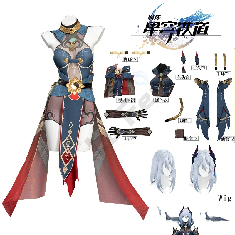 

Game Honkai: Star Rail Hanya Cosplay Costume Wig Women Han Ya Suit Wig Plus Size anime
