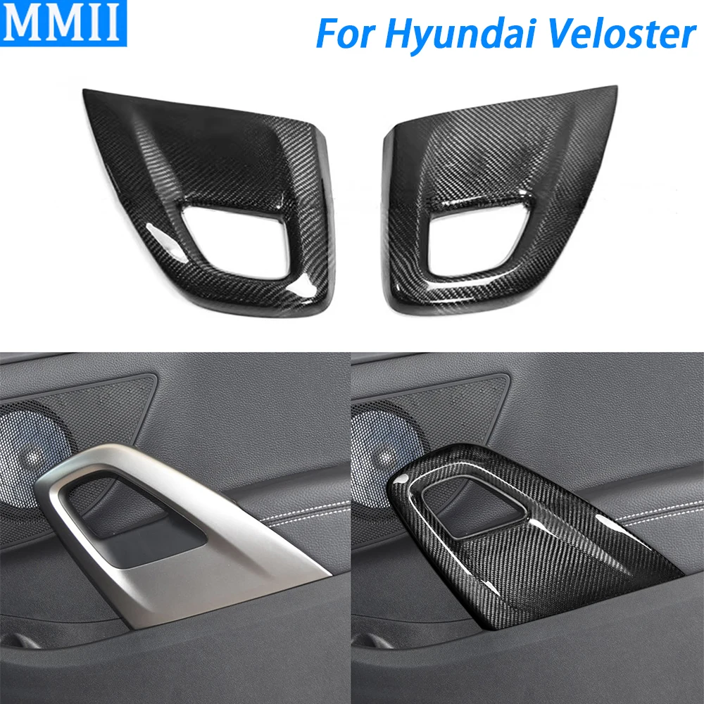 For Hyundai Veloster 2011-2017 Real Dry Carbon Fiber Inner Door Armrest Panel Cover Trim Car Interior Modification Accessories