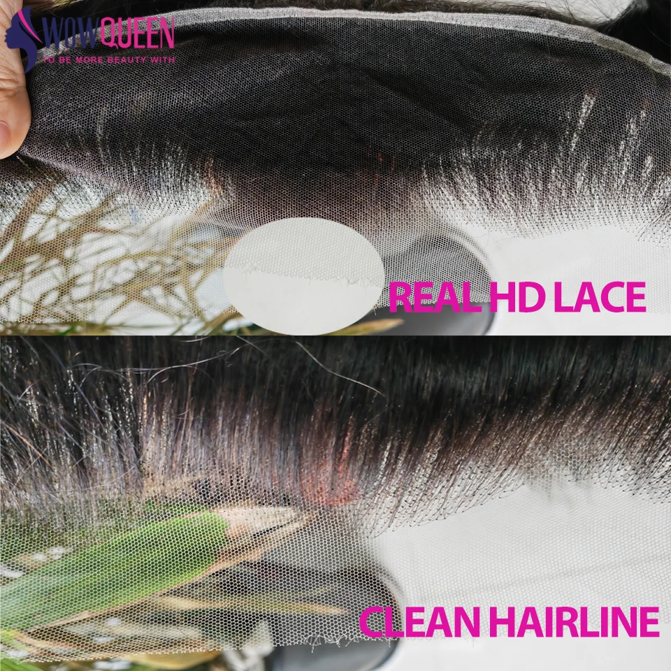 Real HD Lace 4x4 5x5 13x4 HD Lace Frontal Only Melt All Skins Straight 100% Human Hair Pre Plucked Transparent HD Lace Closure