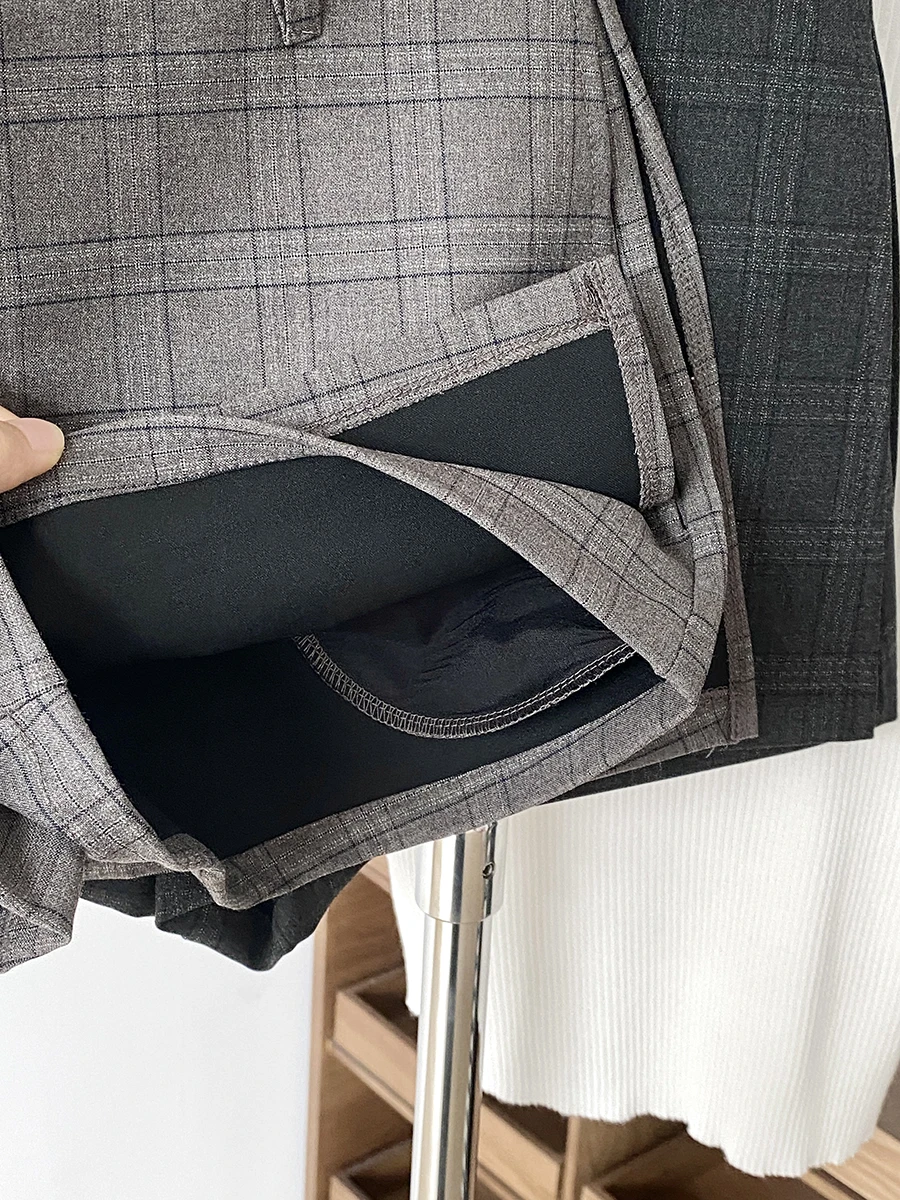 ارتفاع الخصر منقوشة تنورة المرأة عارضة تنوعا ألف خط تنورة العصرية تخفيف Sle ort تنورة ألياف البوليستر #5