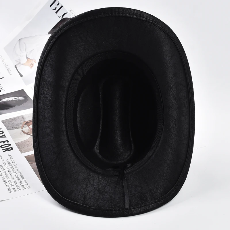 Neue Vintage Roll Krempe Western Cowboy Hüte Outdoor Reise Gentleman Cowgirl Jazz Hut Feiertage Party Cosplay Hut – Detail 8