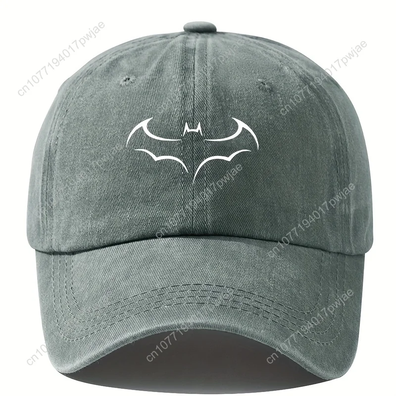 Men's baseball cap outdoor versatile casual soft top hat casual dad truck hat retro washed bat print hip-hop hat