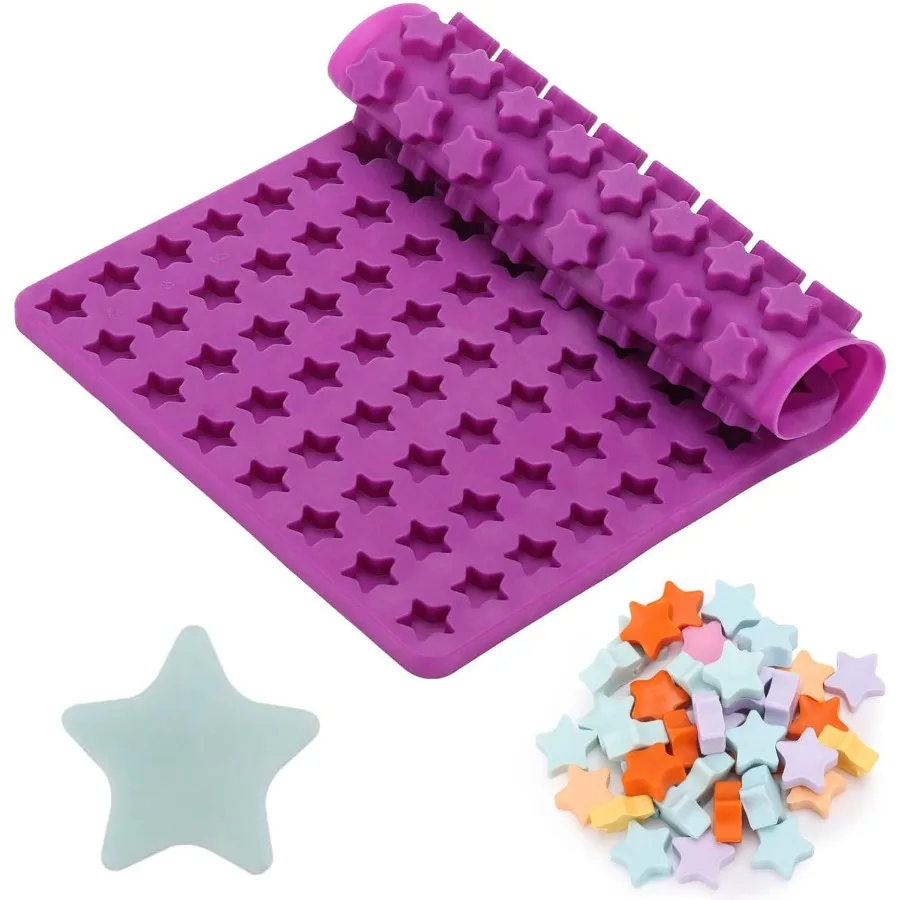 Moldes de silicona Mini estrella de 112 cavidades, moldes de Chocolate con forma divertida para entrenamiento de perros Hade, golosinas, caramelos, patatas fritas de Chocolate, Biscu