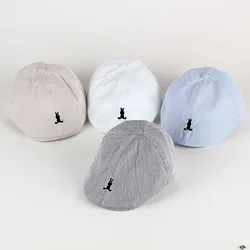 Baby Boy Hat Pure Color Striped Peaked Cap