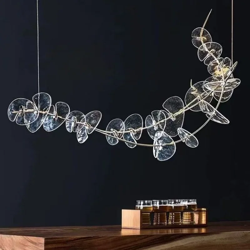 

Современный элегантный подвесной светильник из прозрачного стекла в стиле легкой роскоши для ресторана и гостиной, простой и креативный дизайн