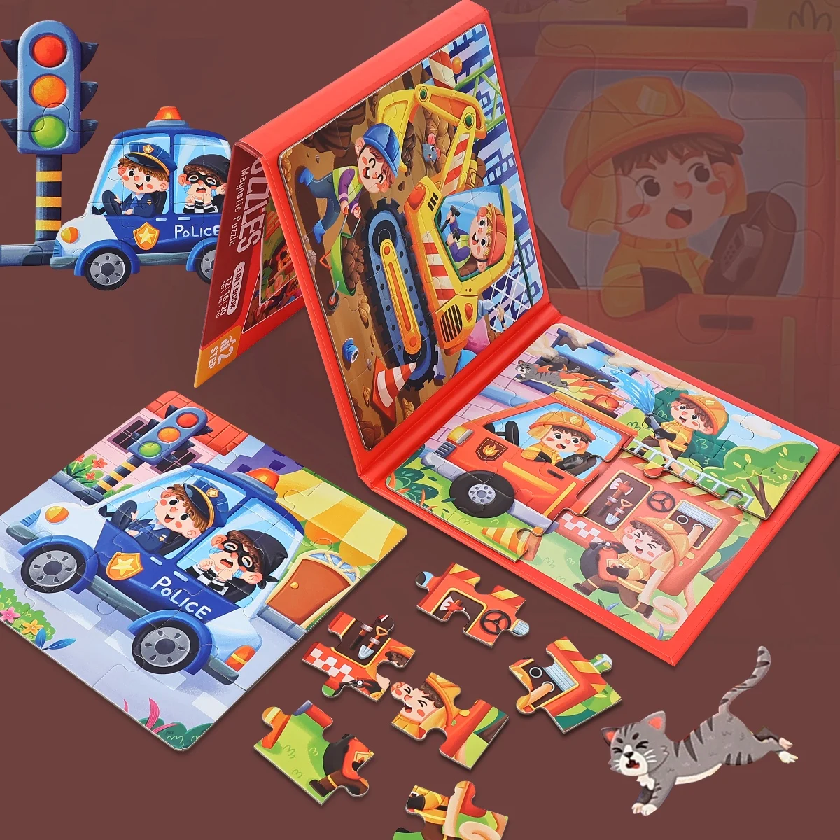 San-In-1 90% off Stacked Magnetic Puzzle Book, Kidsren's Educational Enlightenment Logical Thinking Puzzle Toy, Difficulty Upgrade Challenge Game, Family Interactive Travel Friendly, Christmas, Halloween Birthday Gift