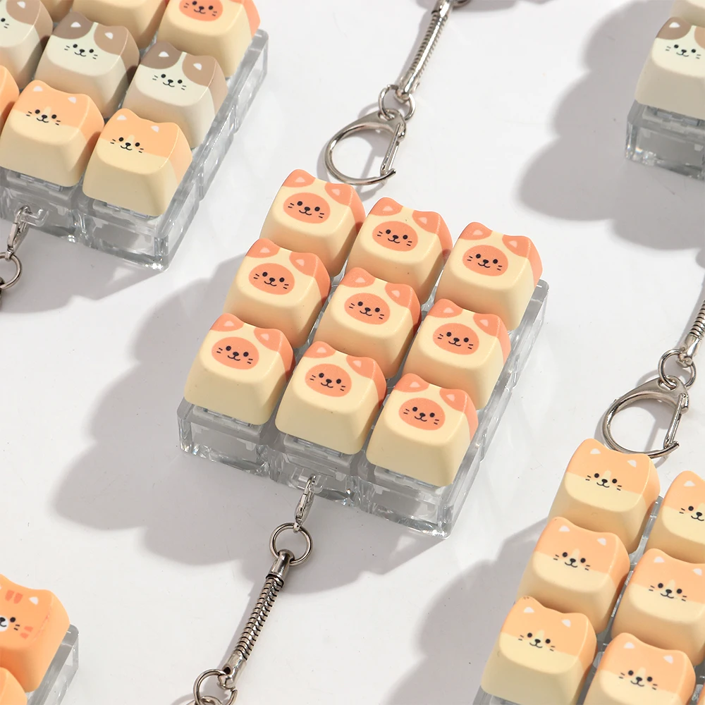 9-Tasten Niedliche Katzen-Tastatur Schlüsselanhänger Ohne Licht Tasten-Spielzeug für Erwachsene Antistress-Spielzeug Anti-Stress Finger-Tastatur-Spiele ﻿ – Detail 4