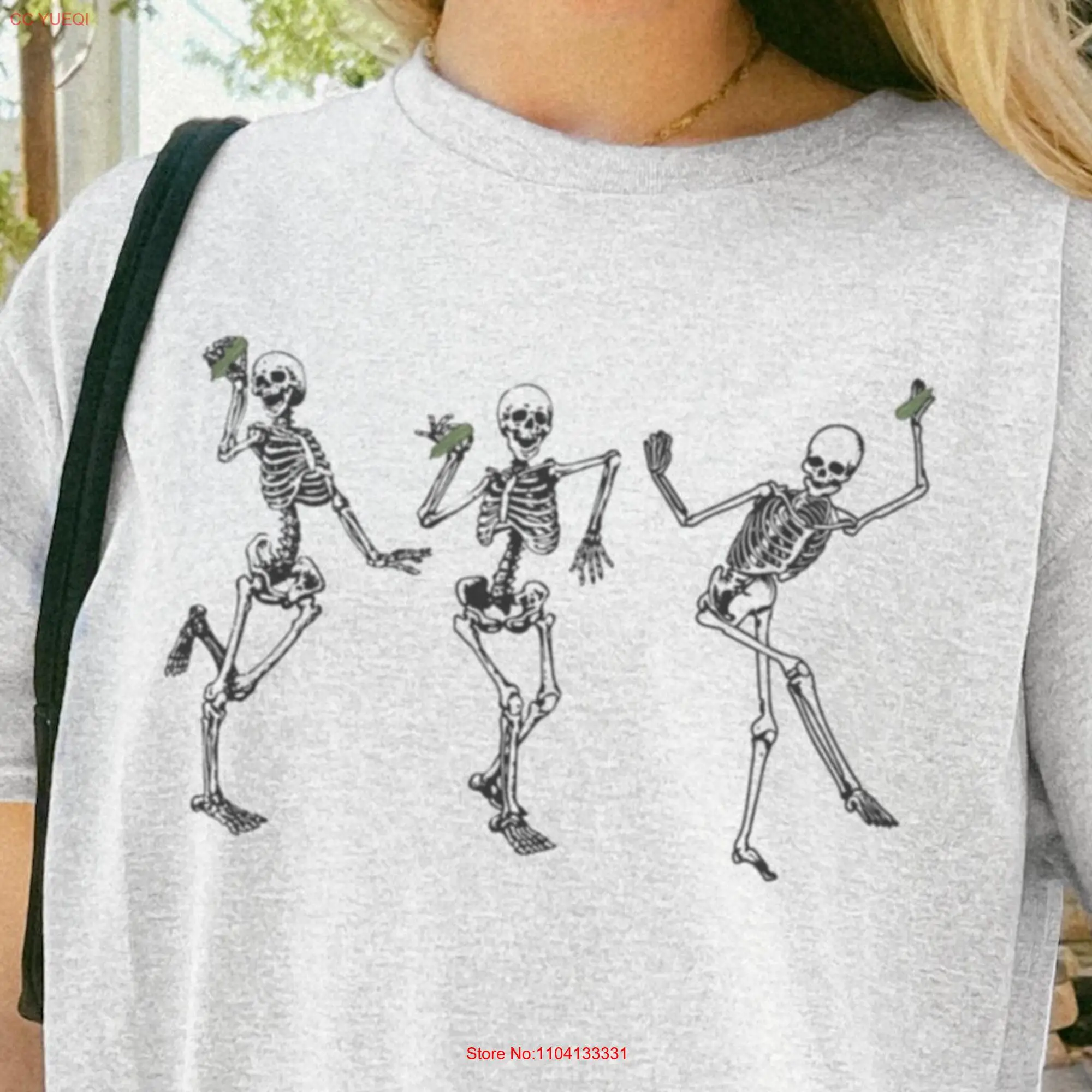 Skeletons Dancing With Pickles T Shirt Minimalistic Pickle Lover long or short sleeves