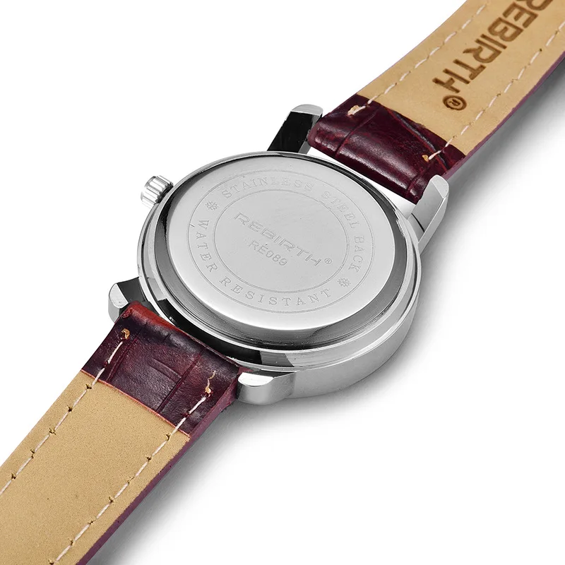 WIEDERGEBURT 089 Frauen Uhren Für Damen Lederband Quarzuhr Student Uhr für mädchen geburtstag geschenk reloj mujer