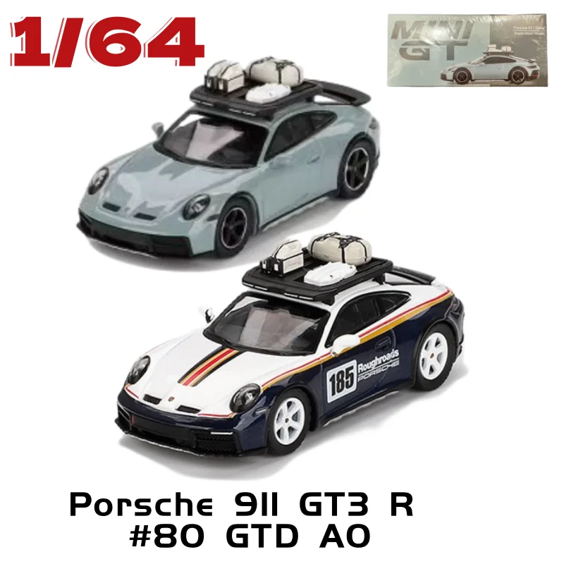 

MINI GT Diecast 1/64 Scale Porsche Alloy Car Model Porsche 911 GT3 R #80 GTD AO Racing Tyrannosaurus Rex Car Model Original Box
