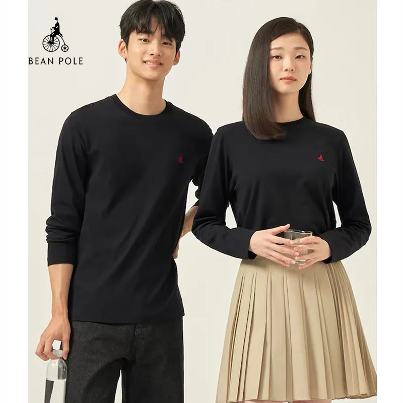 Autumn Winter Japanese-Korean Style Men/Women Unisex Long Sleeved T-shirt Embroidery Brand Cotton O-Neck Hoodie Sweatshirt Tops