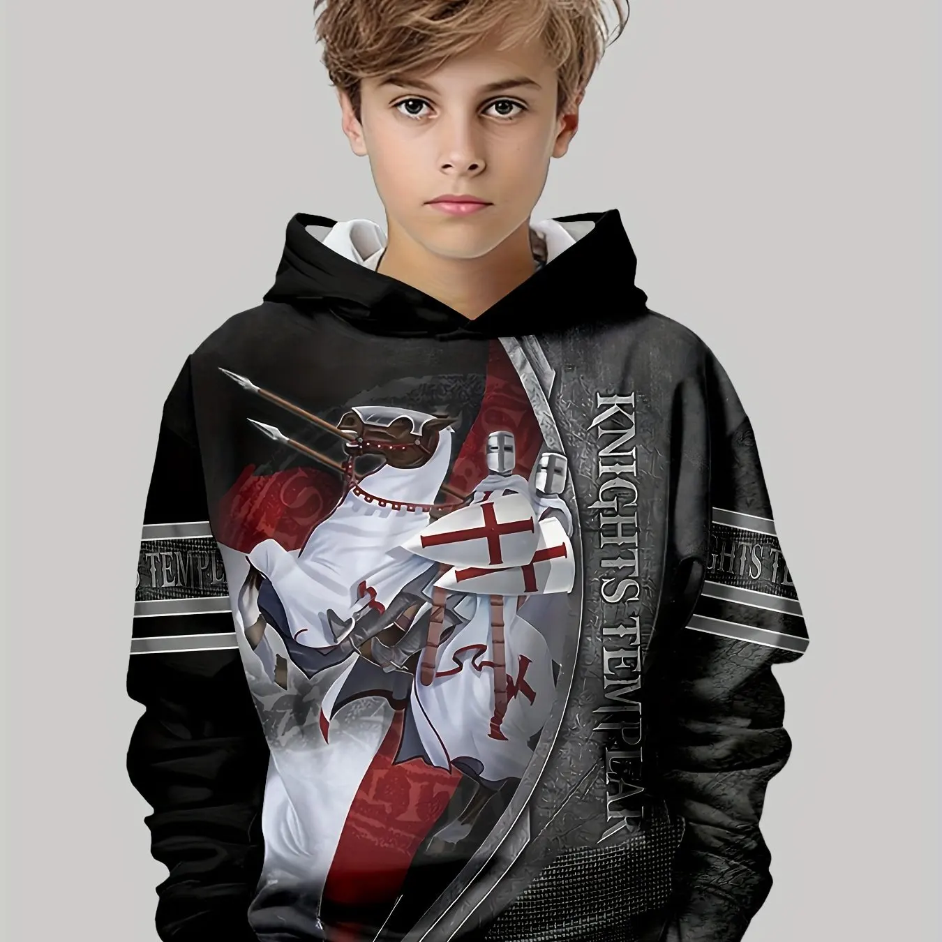 Kinderkleding Jongen Hoodies Lange mouw Populaire paardenprint Kinderen Lente Herfst Kleding Stijlvolle outdoor meisjeskleding Trui Tops