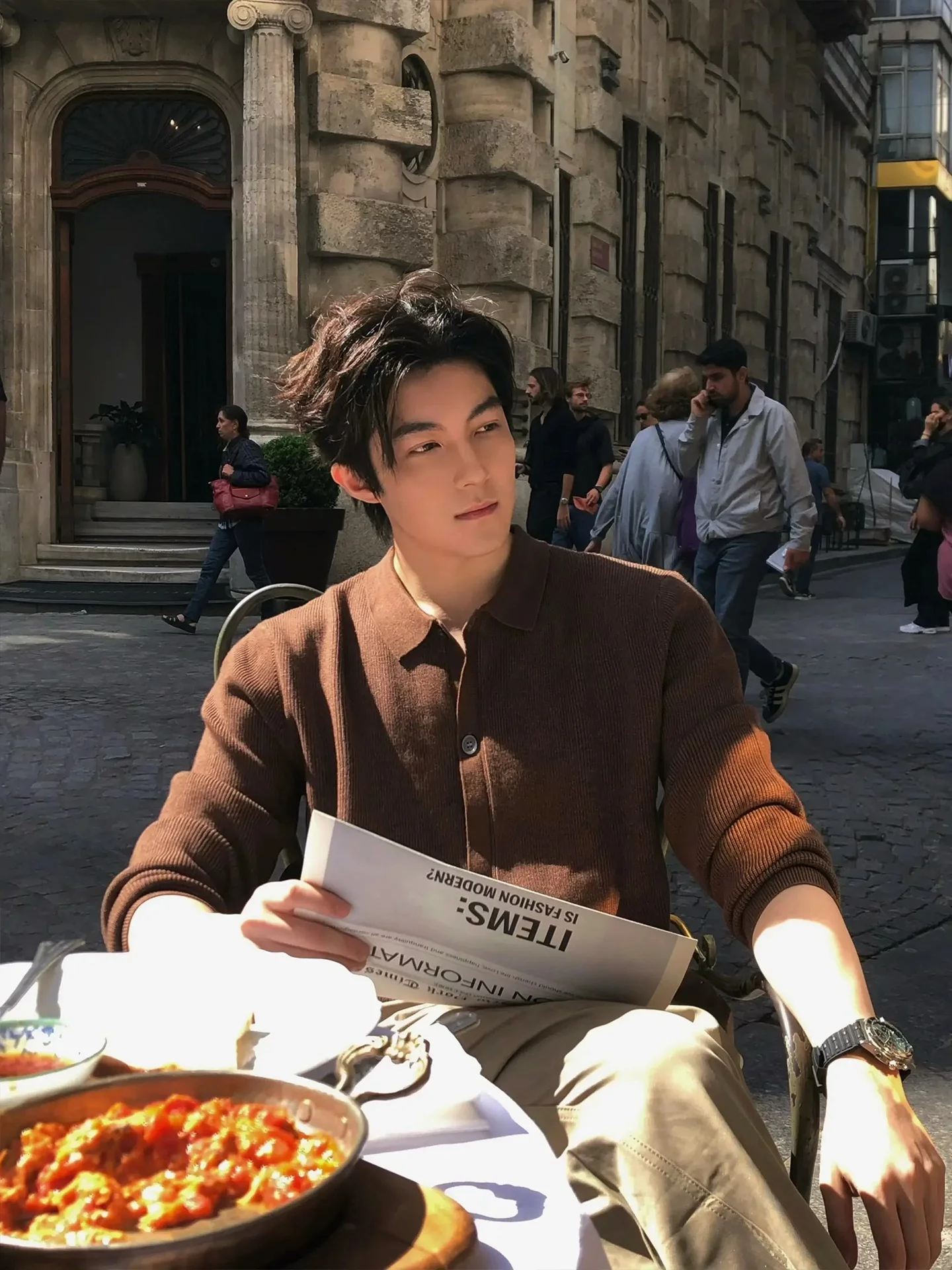 

Cleanfit Knitted Long Sve irt with Button Brown Texture Men's Autumn Cardigan Sweater Casual Sle Youth Full Zipper Coat