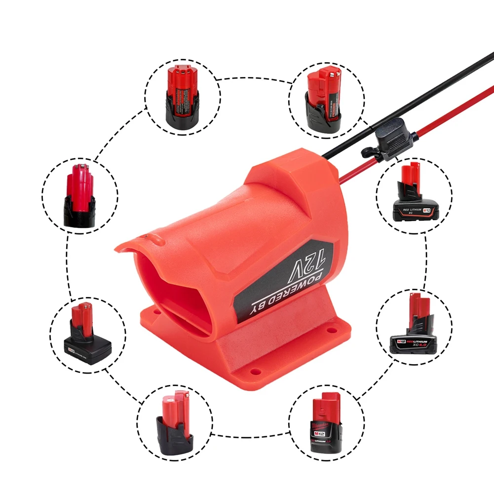 

B84B-Power Battery Adapter Wheel For 12V M12 Battery With Fuse 14 Gauge Connector