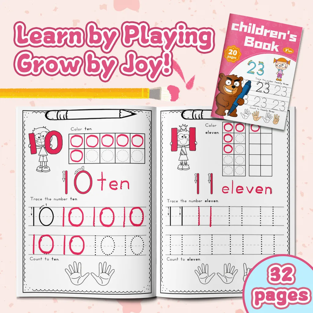 

Рабочая тетрадь для обводки цифр, 3-е издание – Учим и пишем числа от 1 до 20 с использованием десятирамочных рамок, линий для письма и веселых раскрасок. | Детский сад