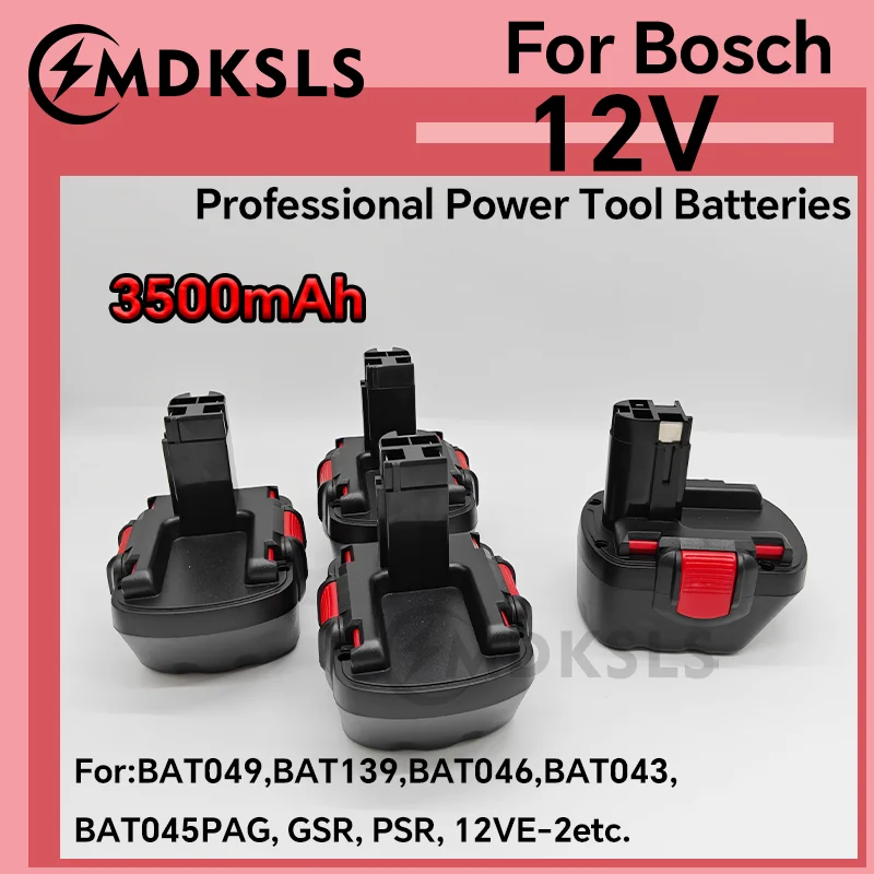 

2026 For Bosch 12V 3500mah PSR Rechargeable Battery 12V 3.5AH AHS GSB GSR 12 VE-2 BAT043 BAT045 BAT046 BAT049 BAT120 BAT139