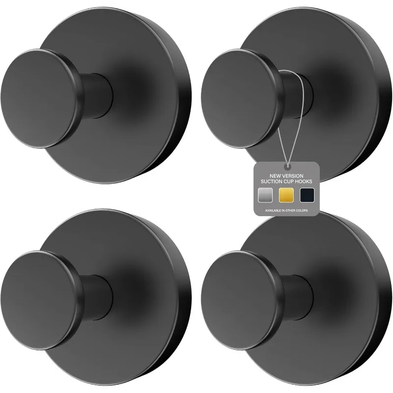 4 Stück Wandhaken |   Enthält Dusch-Saughaken, langlebige Handtuch-Bademantel-Schwamm-Aufhänger, Spiegelhaken aus Edelstahl mit Fliesen und Glas