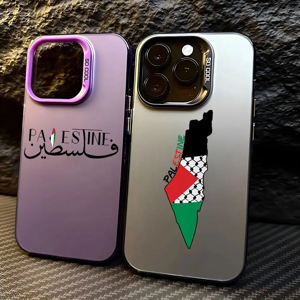 Candy Matte Shockproof Back Phone Cover Case For Palestine Flag Map iPhone 15 14 13 12 11 Pro Max X XR XSMAX 8 7 Plus Cover