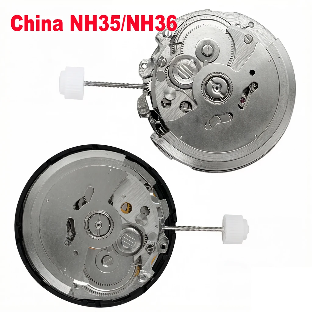 China Made NH35/NH36 Movement NH35A Automatic Mechanical Movement High Accuracy 24 Jewels Mod Watch Replacement Japan NH35/NH36