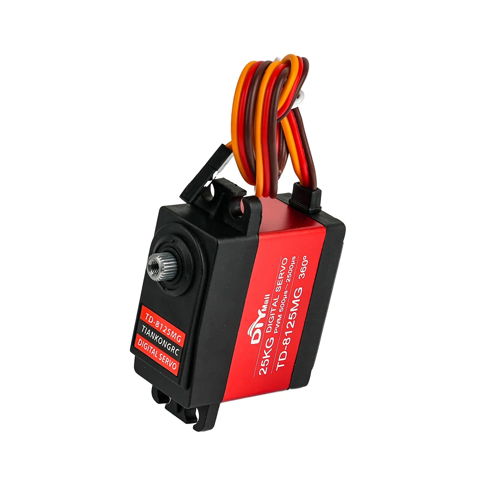 Servo digitale TD-8125MG a coppia elevata da 4 pezzi, 25 kg, ingranaggio metallico impermeabile 180 ° /270 ° /360 °   Angolo controllabile per auto/robot RC 1/8 1/10