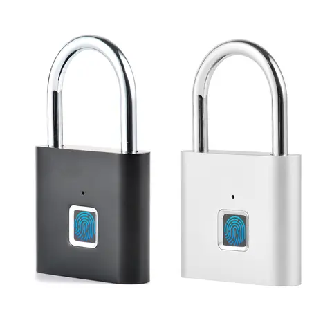 Keyless Smart Fingerprint Lock USB Rechargeable Door Lock Intelligent Padlock Quick Unlock Zinc Alloy Anti-theft Security Lock