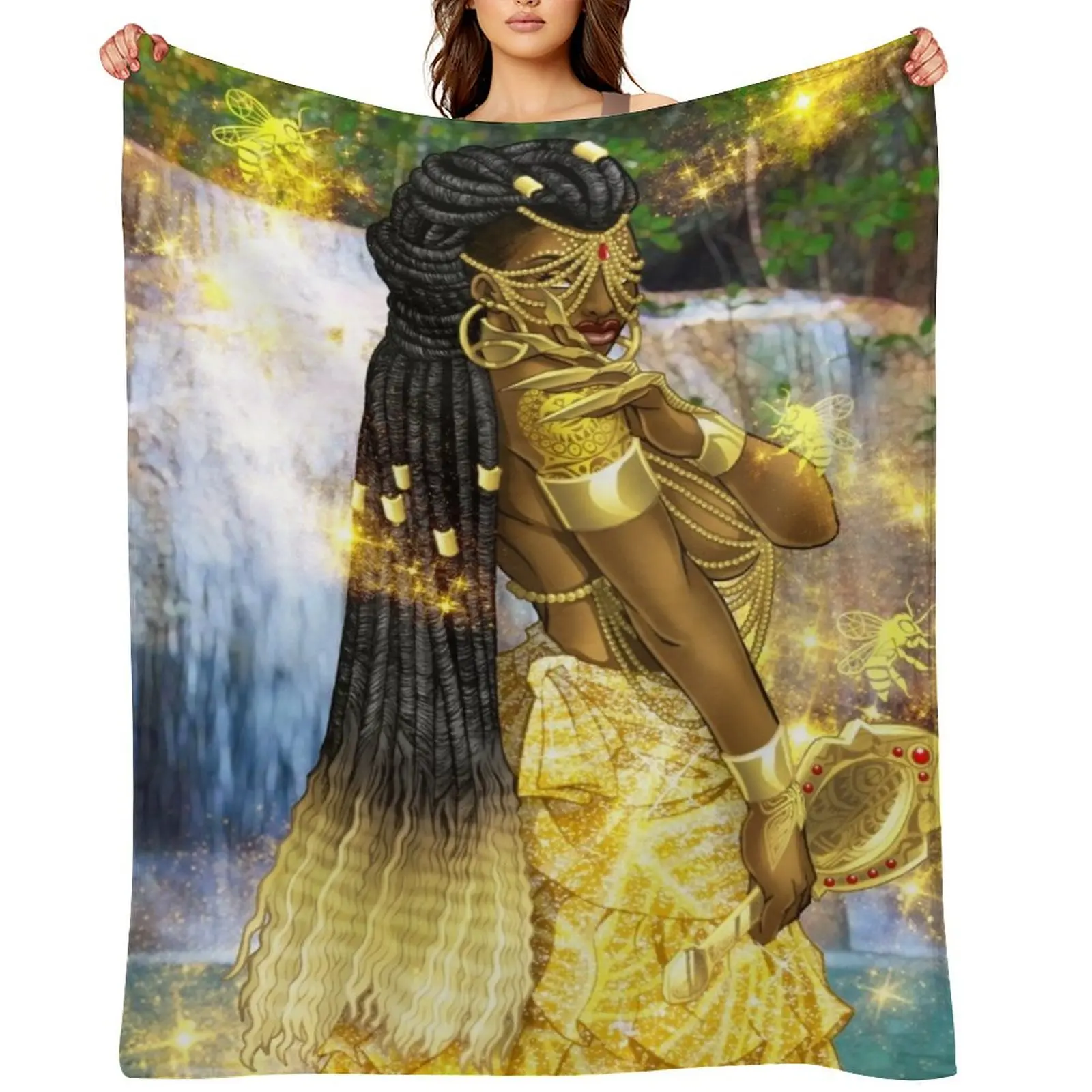 

Oshun Throw Blanket Shaggy For Decorative Sofa warm for winter Single Blankets