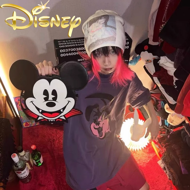 Disney Mickey New Women's Shoulder Bag Halloween Decoration Cartoon Women's Shoulder Messenger Bag 3D Fashion Trend Women's Bag