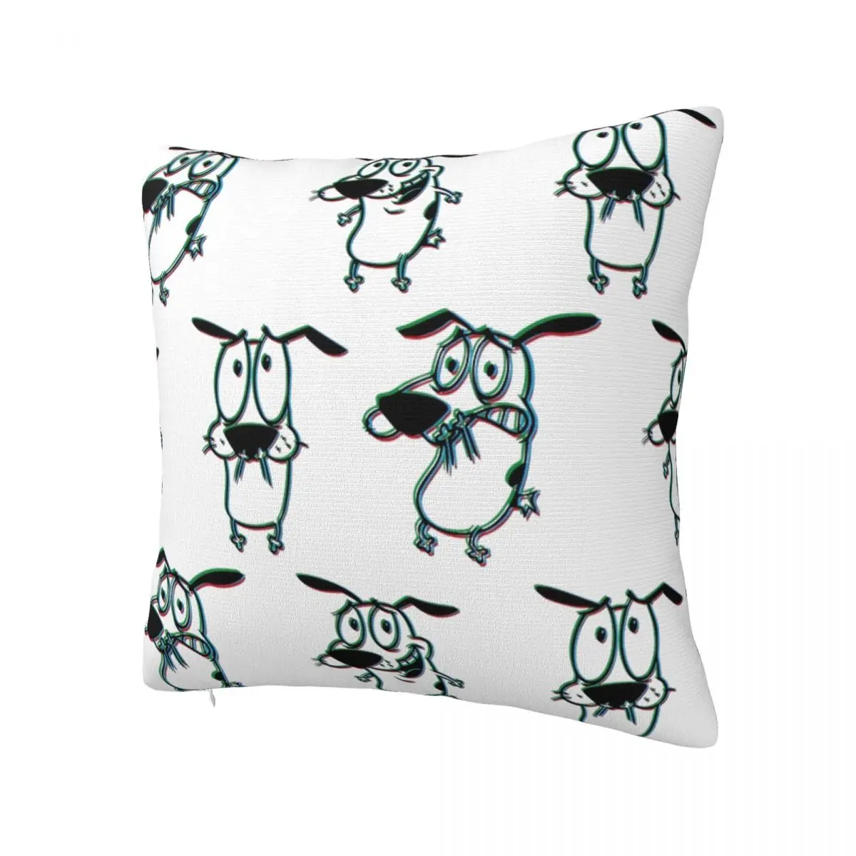 C-Courages Cowardly Dog Cute Pillowcase Soft Polyester Cushion Cover Decorations Throw Pillow Case Cover Seater Square 40X40cm