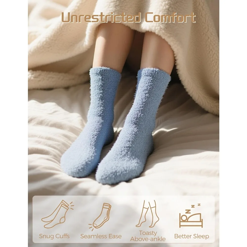 هدايا دافئة ومريحة للنساء، أدوات تخزين، جوارب نوم من القطيفة الغامضة - نسيج ناعم ودافئ