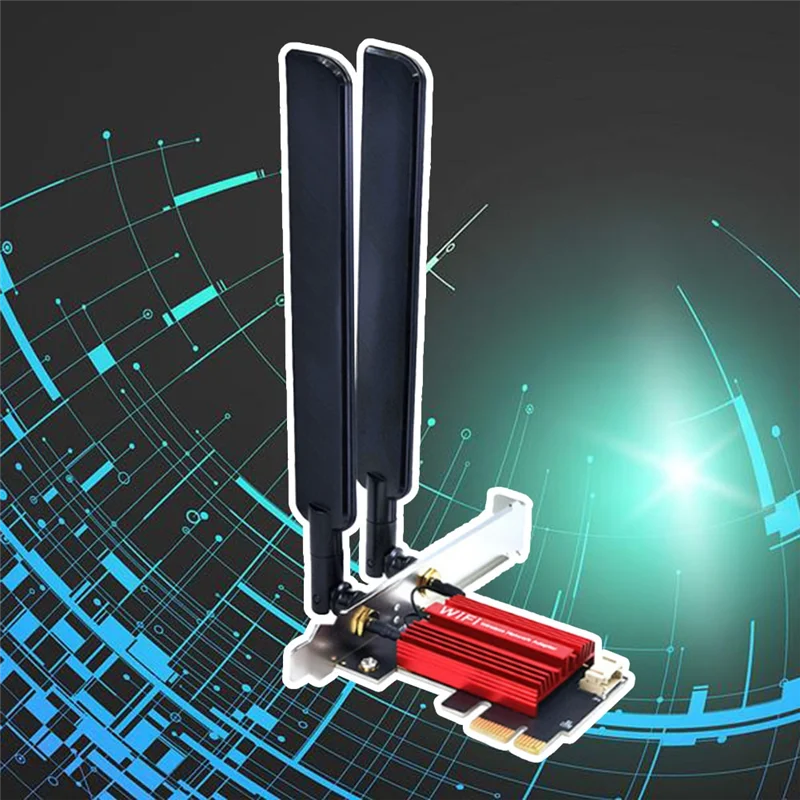 Placa wi-fi7 mt7927 + antena 12db 2.4g/5g/6g tri-banda 8774m mt7927 placa wi-fi sem fio bt5.4 gigabit placa de rede sem fio