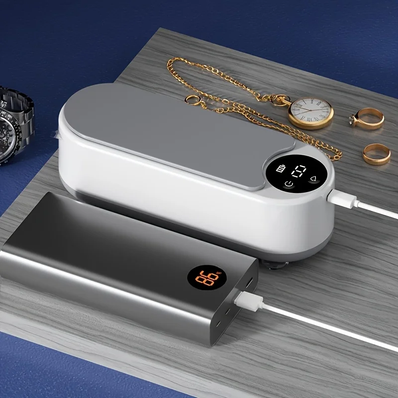 جهاز تنظيف صوتي لاسلكي 360 درجة، منظف النظارات، دعامات المجوهرات، منظف الساعات الاهتزاز الصوتي، شحن USB