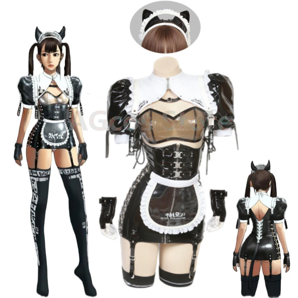 

Original Design AI Maid Cat Girlfriend Leather Jumpsuits Cosplay Costume Woman Sexy Lovely Cosplay