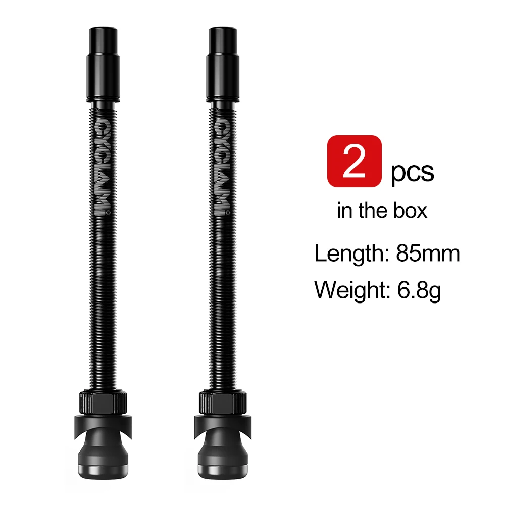 CYCLAMI 45 65 85 mm Tubeless-Ventile Fahrrad-Presta-Nippel aus Aluminiumlegierung, abnehmbares Kernluftventil für Rennrad, MTB, Mountainbike