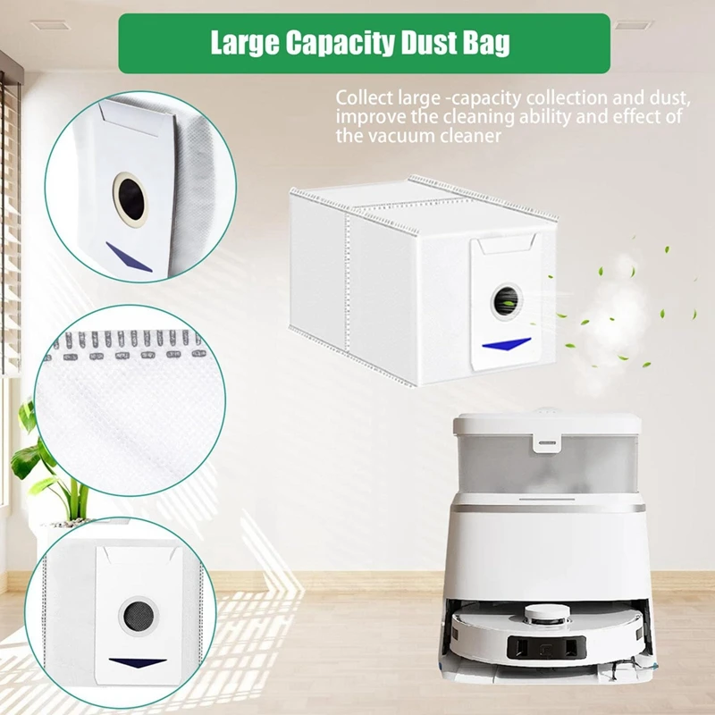 طقم ملحقات قطع غيار لـ ECOVACS DEEBOT T30 Pro ، مكنسة كهربائية روبوت ، مناديل ، أكياس غبار ، فرش جانبية ، فلاتر ، فلاتر