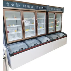 supermarket chiller display glass door vegetable fruits display cooler commercial freezer upright freezer