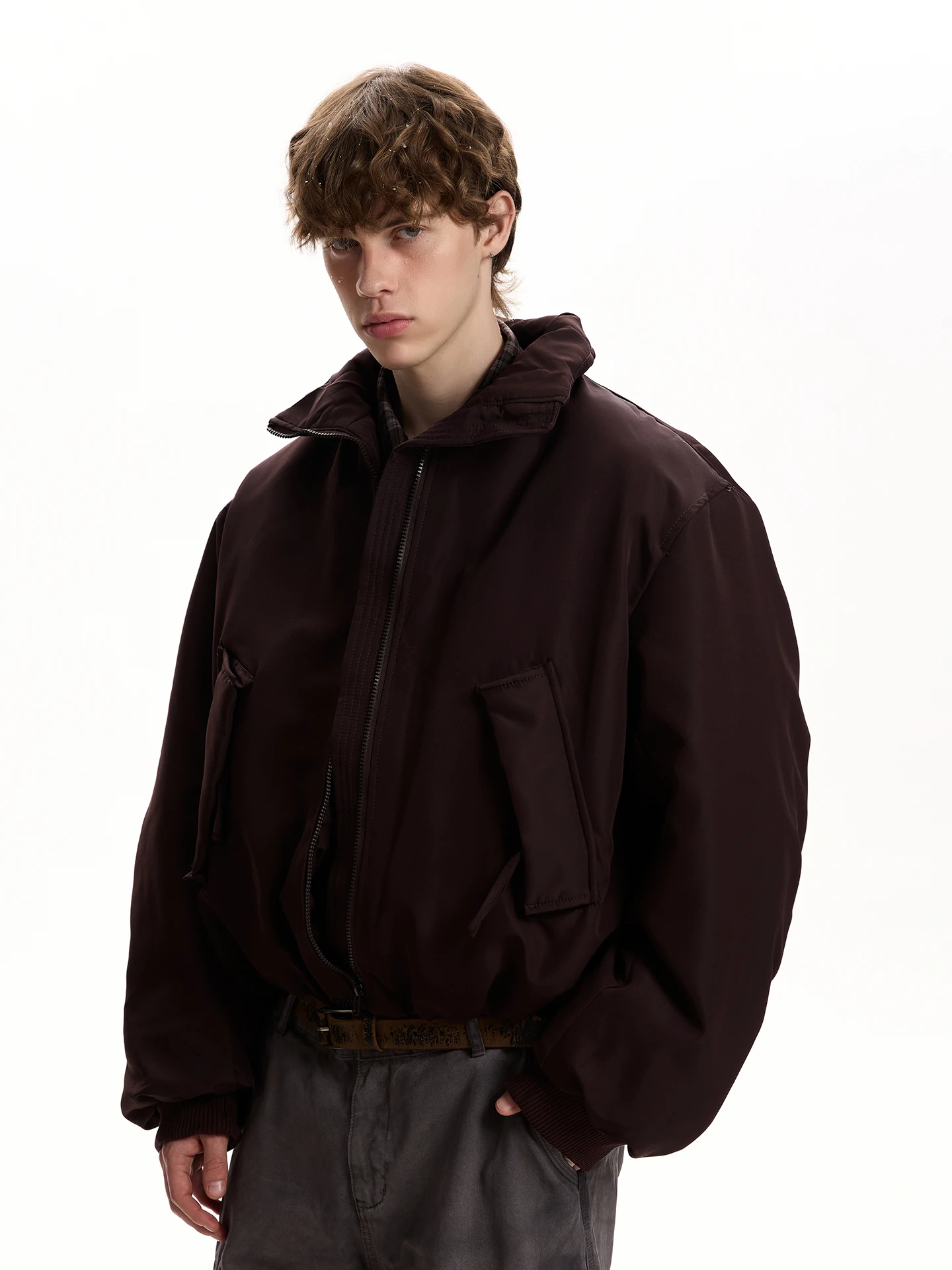 

American Sle Retro Barn Sle down Jaet Cotton Coat Men's Cleanfit Commute Versatile Jaet Trendy Youth ular Outerwear