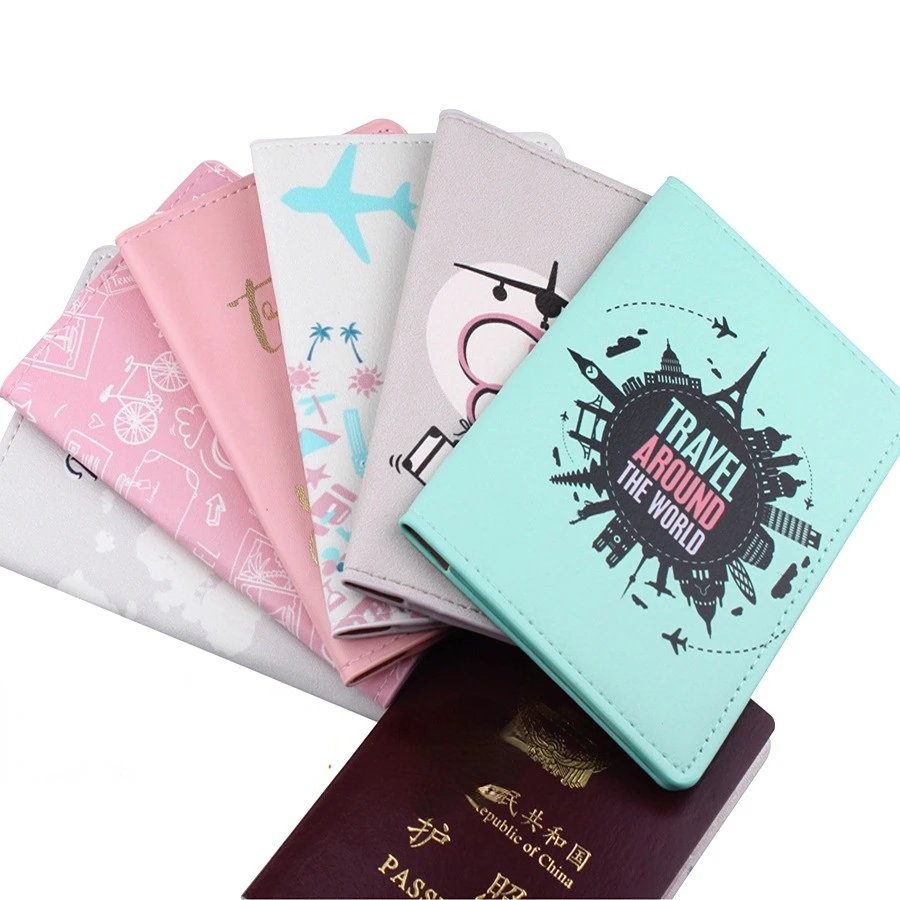 1Pcs Women Men Travel Wedding Passport Cover Holder Bags Pouch Fashion Letter Print Passport Card Cover Case Simple Accessories