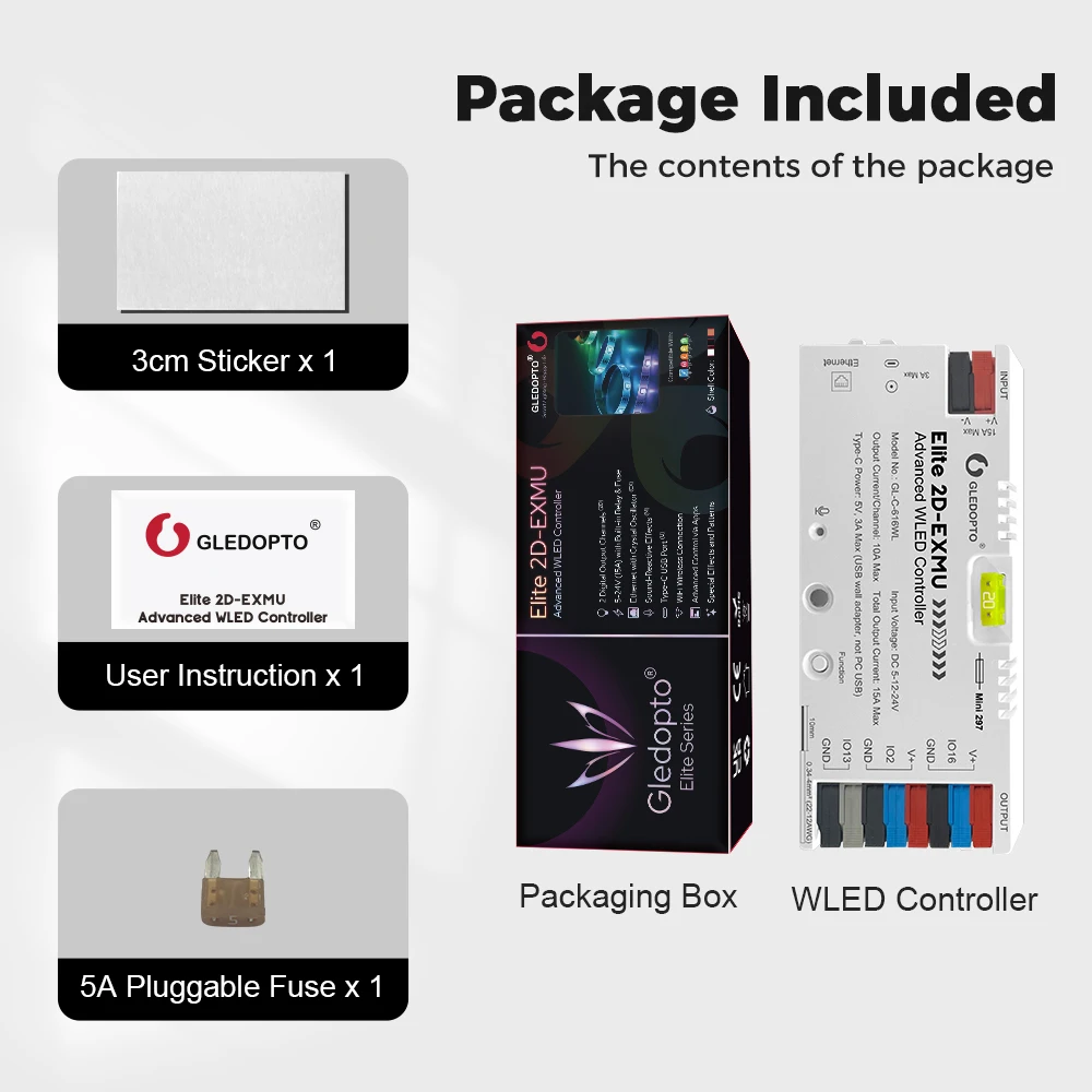 

Контроллер GLEDOPTO WLED LED ESP32 с микрофоном для музыкального RGB-освещения, цифровых адресных светодиодных лент WS2811, WS2812B, WS2815, SK6812