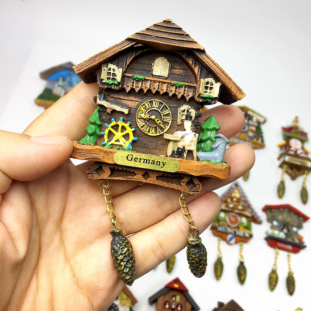

‌German Traditional Cuckoo Clock Shape Resin Fridge Magnet - Exquisite Souvenir - Magnetic Decorative Sticker