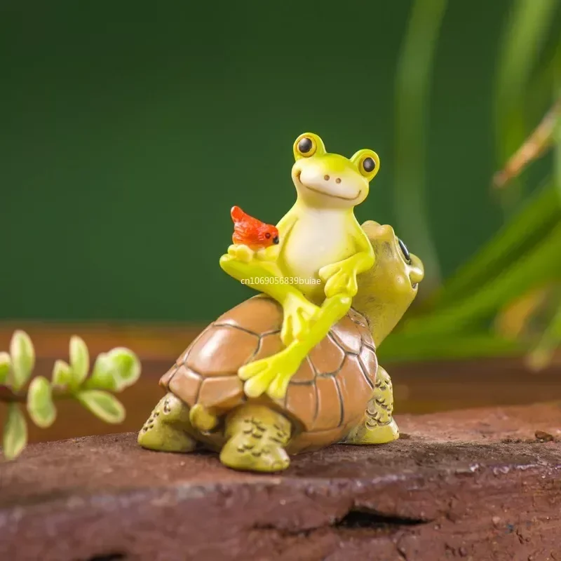 Creative Aquarium Decoration Animal Frog Fairy Simulation Mini Resin Ornament for Desk Pot Landscape Car Garden Home Decoration