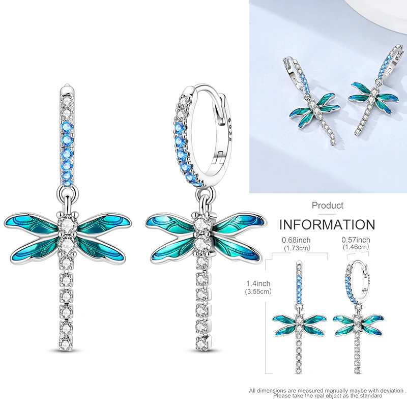 925 Sterling Silber Bunte Creolen Ohrringe mit Erdbeere, Libelle, Sonnenblume, Krabbe, Mantarochen und Lebensbaum als Geburtstagsgeschenk für Frauen – Detail 34