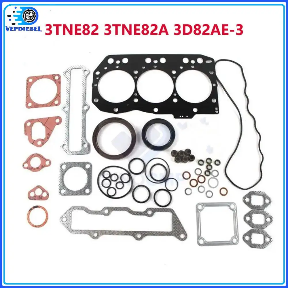 

1set Overhaul Gasket For Yanmar Kobelco Takeuchi SK30SR-2 SK35SR-2 B27-B Excavator and Bagger with 3TNE82 3TNE82A 3D82AE-3