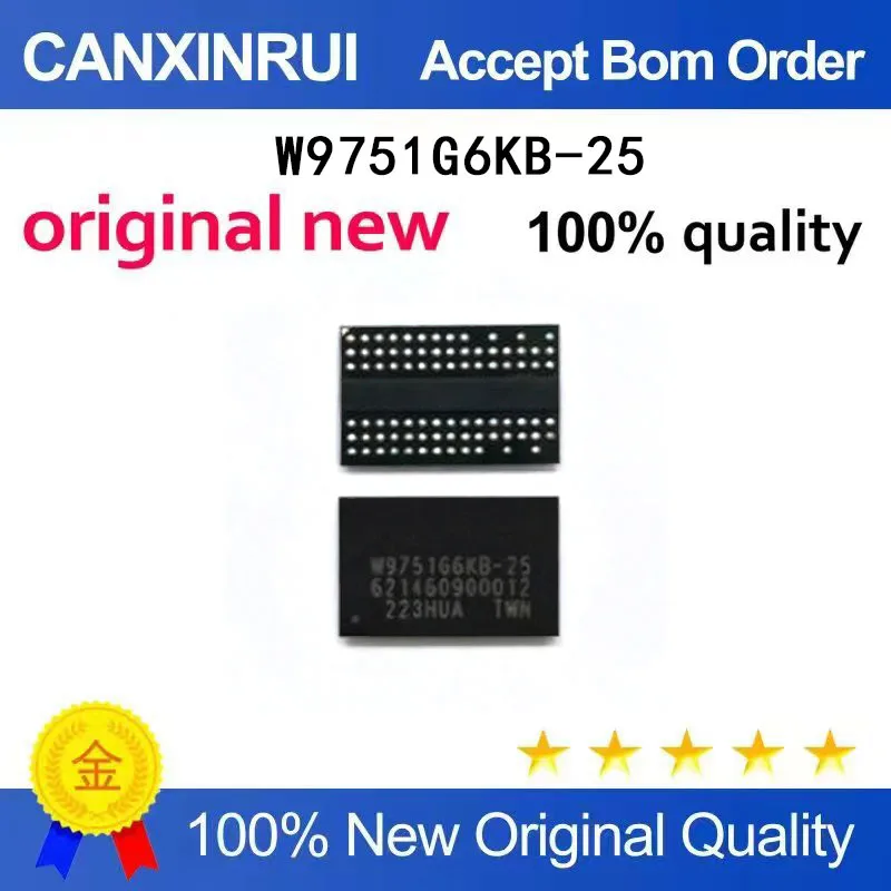 

(5-100 Pieces) Brand new original W9751G6KB-25 WBGA-84 integrated circuit IC memory chip