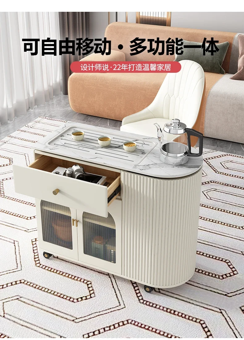 Kung Fu Tea Table Small Balcony Stone Plate Kettle Integrated Sofa Side Tea Cart Household Tea Tray