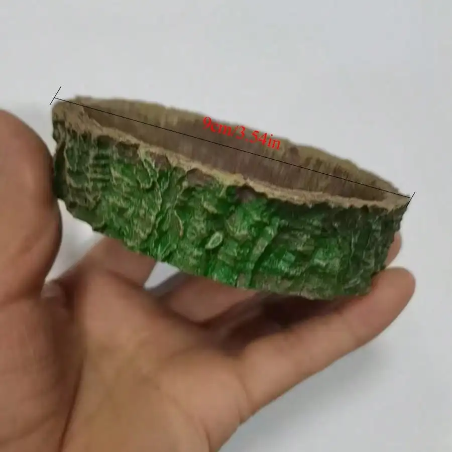 1 Stück Baumstumpfförmige Reptilien-Lebensmittel-Wassernapf aus Kunstharz, Terrarium-Dekoration für Eidechsen, Schlangen, kleine oder große Größen – Detail 6
